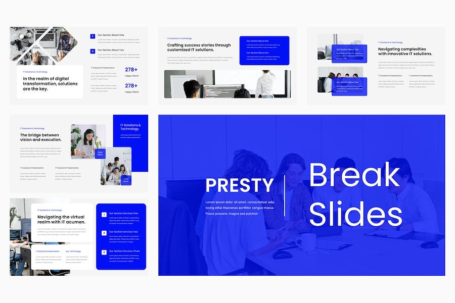 IT技术解决方案科技服务Keynote模板 - 顶尖PPT