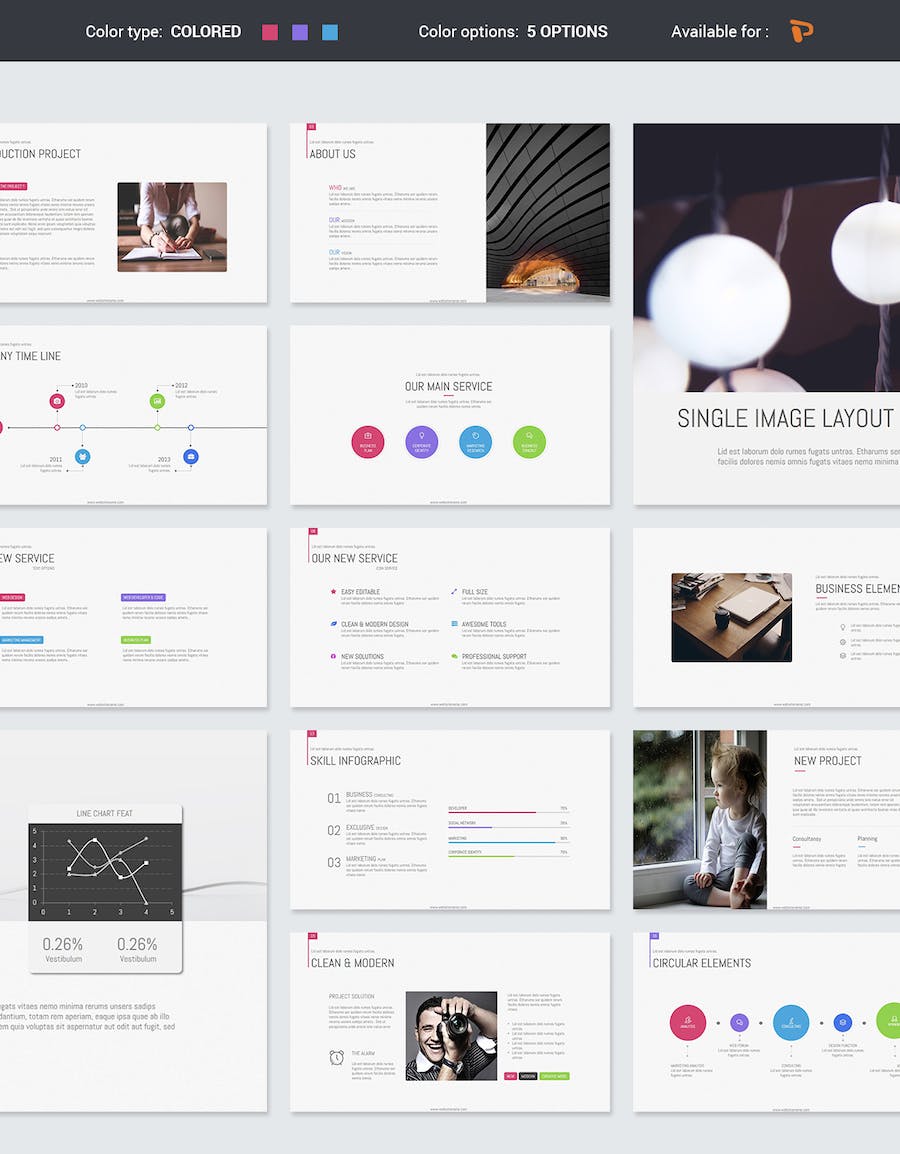 欧美简约时尚数据分析调研通用PPT模板 - 顶尖PPT