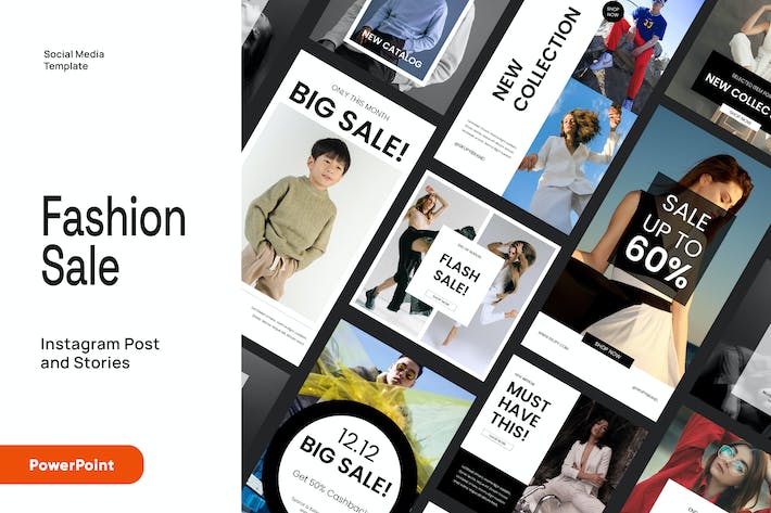 时尚服装Instagram内容运营PPT模板 - 顶尖PPT