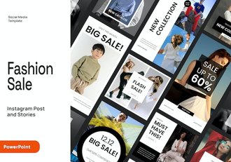 时尚服装Instagram内容运营PPT模板 - 顶尖PPT