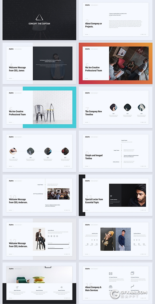 104页欧美简约商务多用途Google Slide模板 - 顶尖PPT