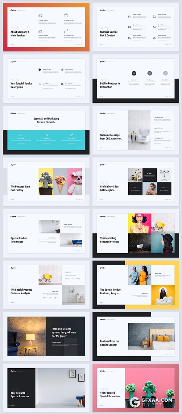 104页欧美简约商务多用途Google Slide模板 - 顶尖PPT