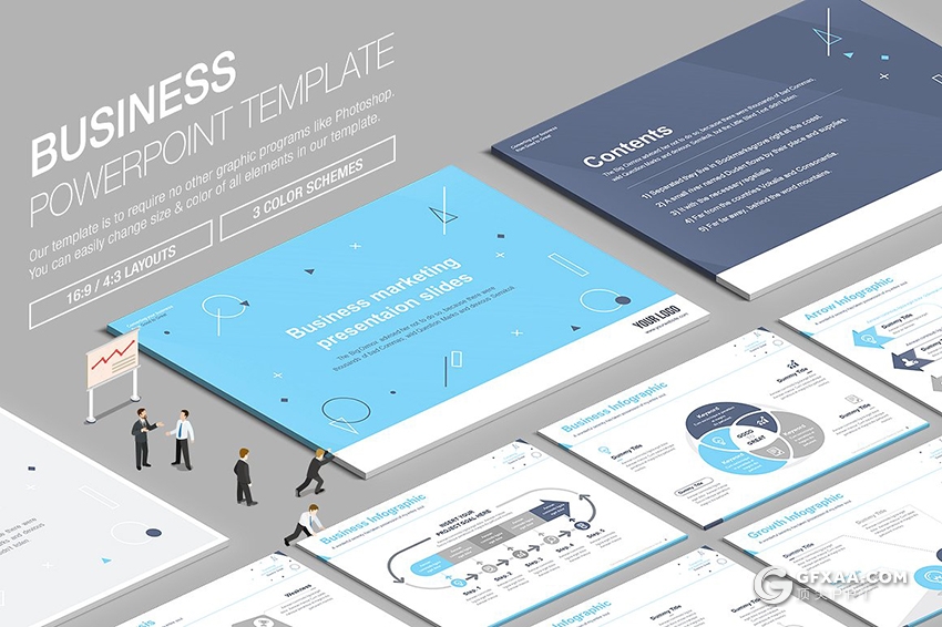 100页高端设计风格商务多用途ppt模板 3种配色 - 顶尖PPT