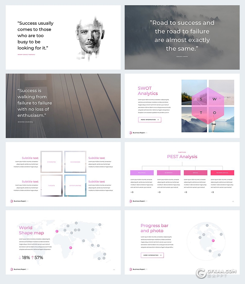 79页创意六边形组合 粉色简约唯美PPT模板 - 顶尖PPT