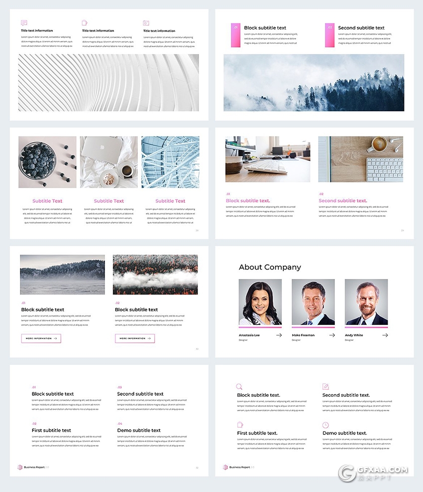 79页创意六边形组合 粉色简约唯美PPT模板 - 顶尖PPT