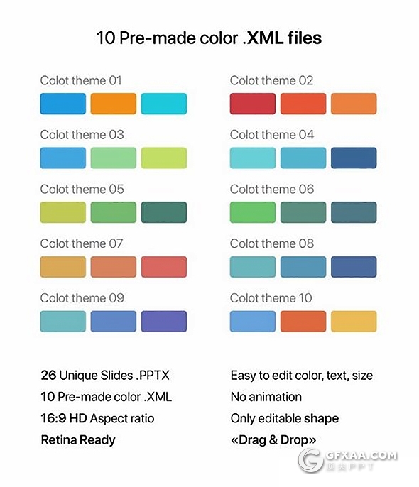 创意日历keynote格式模板 10种配色 - 顶尖PPT