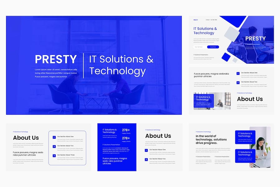 IT技术解决方案科技服务Keynote模板 - 顶尖PPT