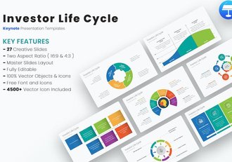 投资生命周期关系图形keynote模板 - 顶尖PPT