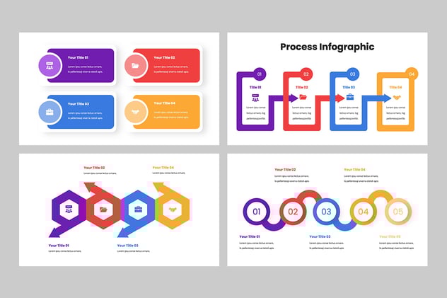 彩色步骤流程图形keynote模板 - 顶尖PPT