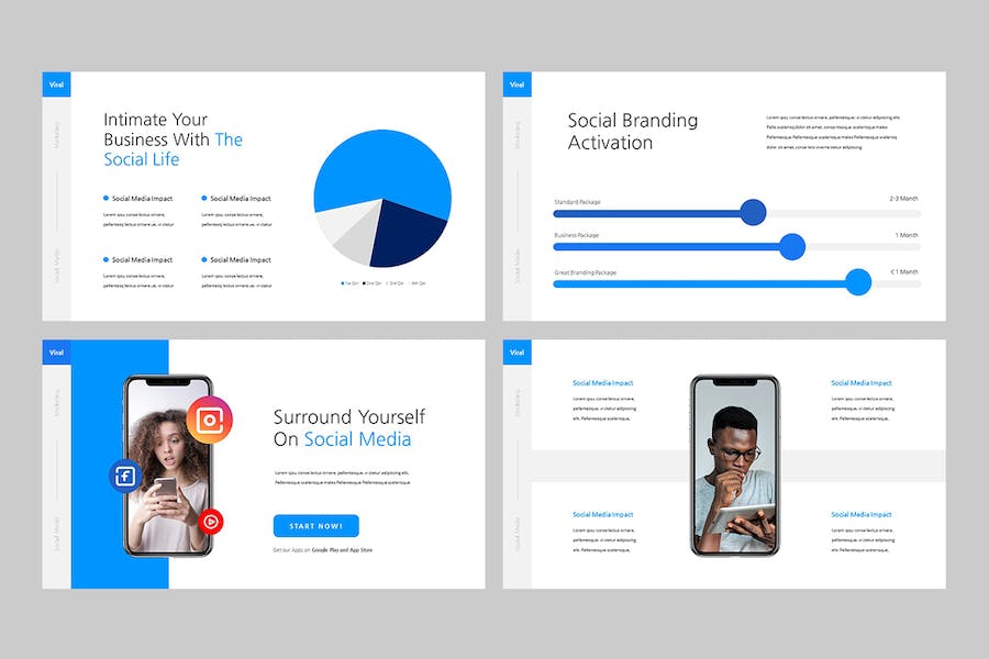 社交媒体营销推广策略讲述Keynote模板 - 顶尖PPT