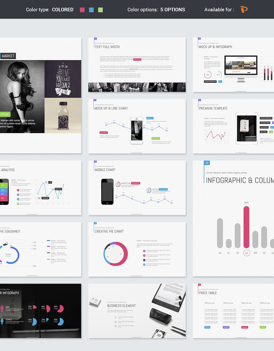 欧美简约时尚数据分析调研通用PPT模板 - 顶尖PPT