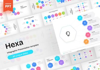 六边形信息图形PPT模板 - 顶尖PPT