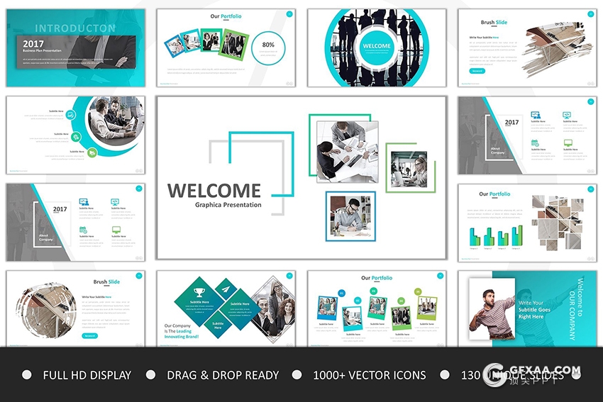 130页欧美高端商务多用途ppt模板 - 顶尖PPT