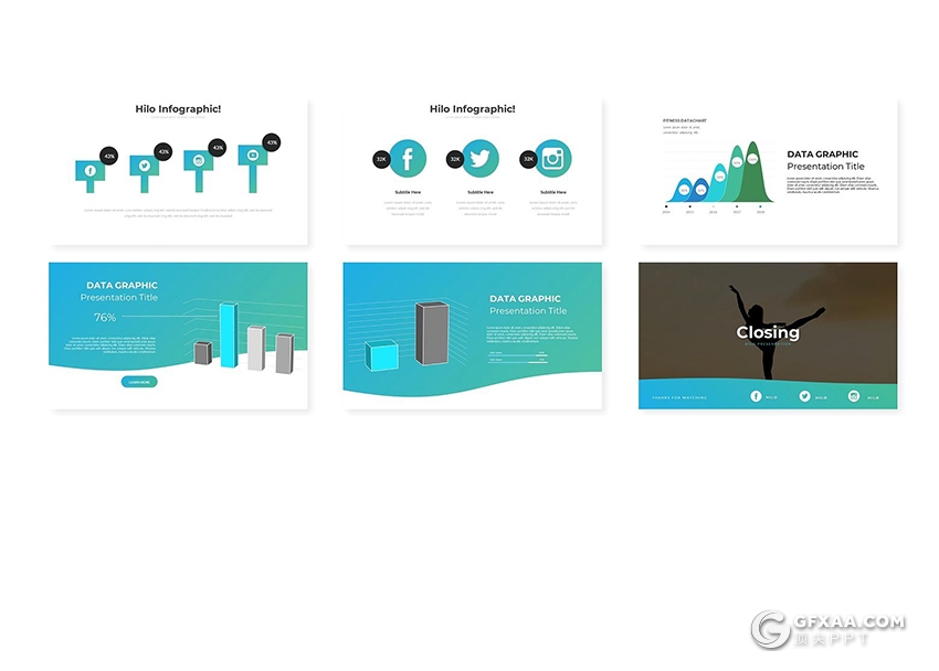 30页欧美商务风格Google Slides模板 5种主题配色 - 顶尖PPT
