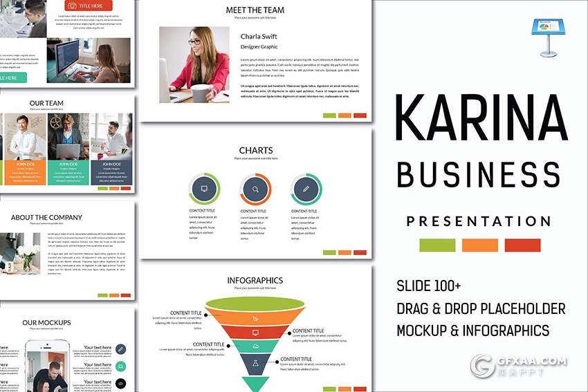 100多页扁平化欧美数据图形分析统计keynote模板 - 顶尖PPT