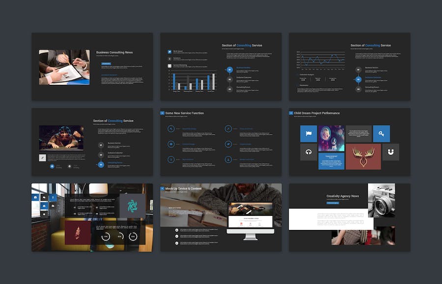 扁平化简约国外商务商用多用途PPT模板 - 顶尖PPT