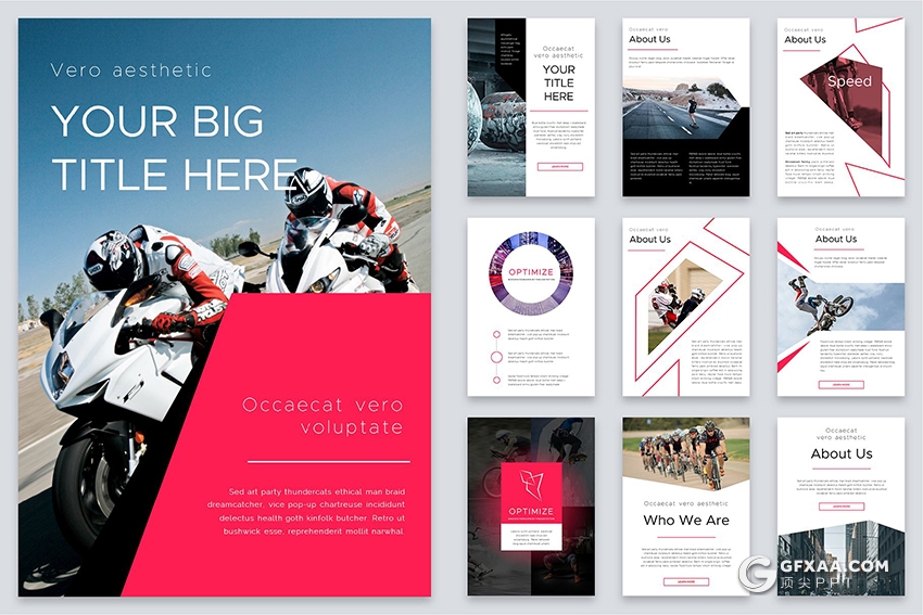 102页A4规格户外探险运动展示PPT画册模板 - 顶尖PPT