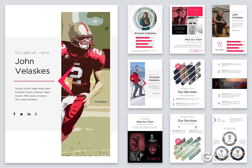 102页A4规格户外探险运动展示PPT画册模板 - 顶尖PPT