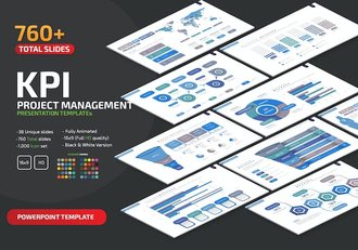 KPI性能指标商业融资报告PPT模板 - 顶尖PPT