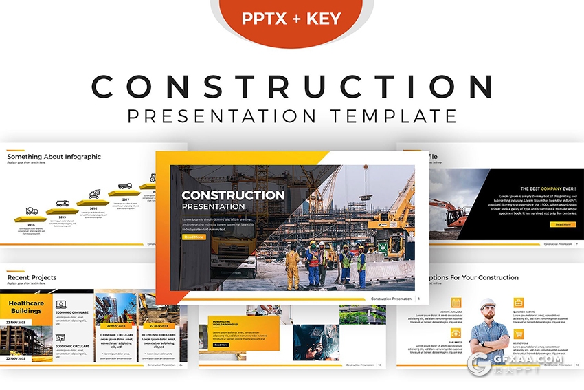 36页欧美建筑工程工作计划汇报PPT模板 - 顶尖PPT