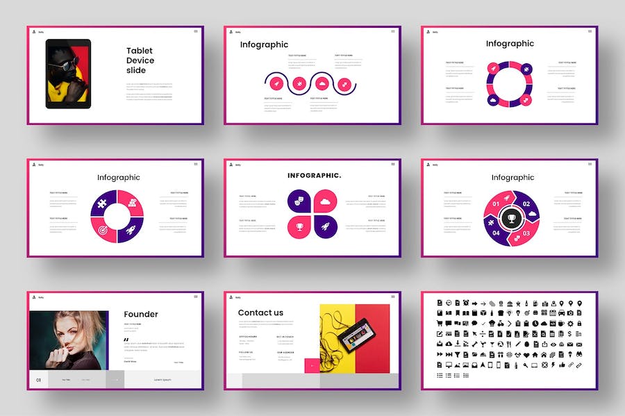 渐变边框企业介绍总结计划PPT模板 - 顶尖PPT