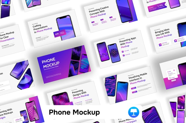 手机产品原型App界面设计Keynote模板 - 顶尖PPT