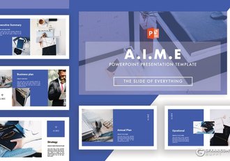 25页扁平化欧美商务多用途ppt模板 - 顶尖PPT