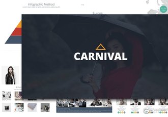 120页欧美扁平化多种逻辑图形组合PPT模板 - 顶尖PPT