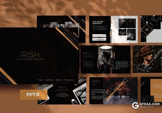 30页欧美时尚模特展示杂志风格PPT模板 - 顶尖PPT