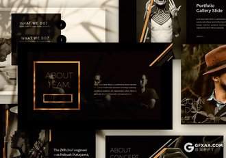 30页欧美时尚模特展示杂志风格Google Sliders模板 - 顶尖PPT