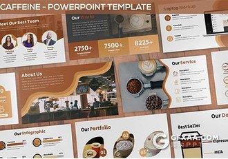 30页咖啡展示营销PPT模板 3种主题配色 - 顶尖PPT