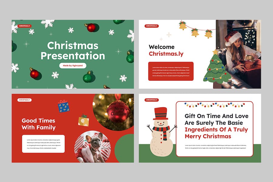 圣诞节快乐圣诞祝福圣诞派对礼物keynote模板 - 顶尖PPT