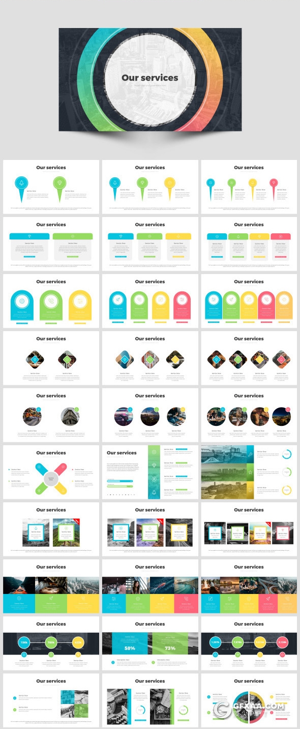 500多页欧美高端商务多用途PPT模板 19种主题配色 - 顶尖PPT