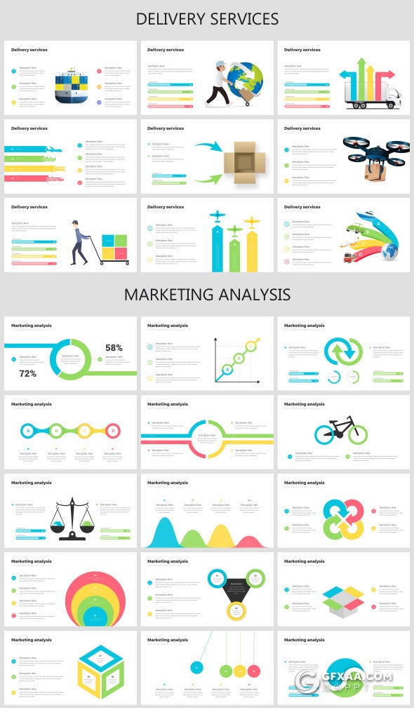 500多页欧美高端商务多用途PPT模板 19种主题配色 - 顶尖PPT