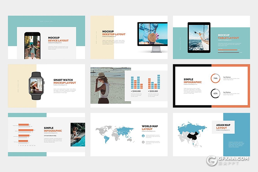 62页摄影图片展示时尚流行杂志风格PPT模板 - 顶尖PPT