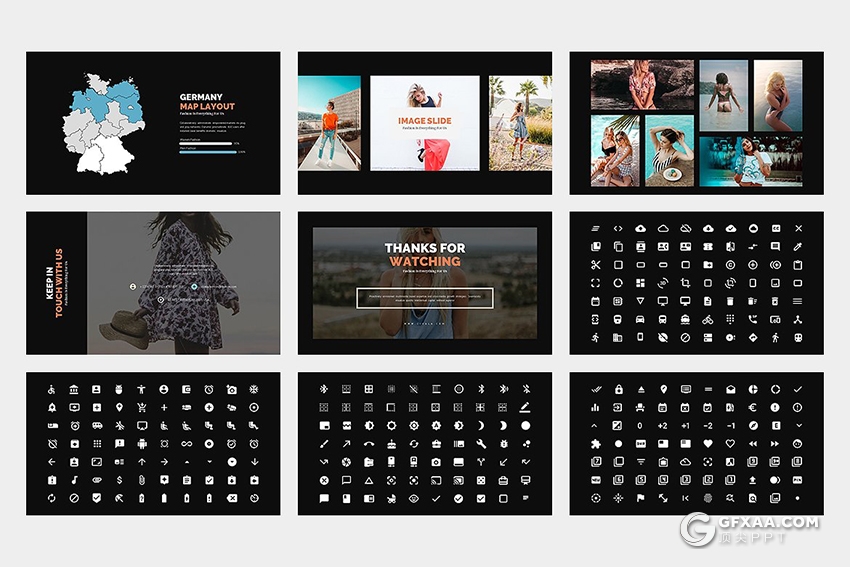 62页摄影图片展示时尚流行杂志风格PPT模板 - 顶尖PPT