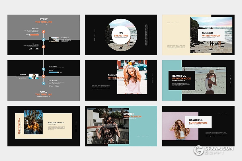 62页摄影图片展示时尚流行杂志风格PPT模板 - 顶尖PPT