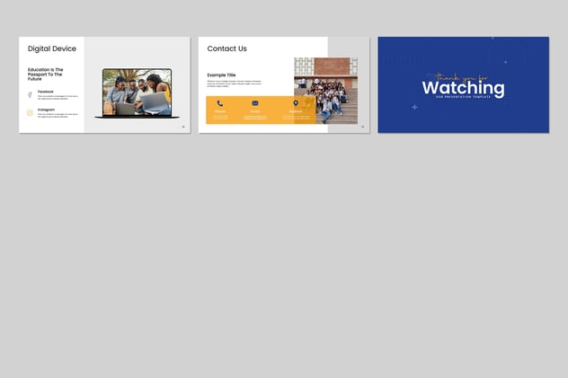校园场景拼贴风格大学主题Keynote演讲模板 - 顶尖PPT