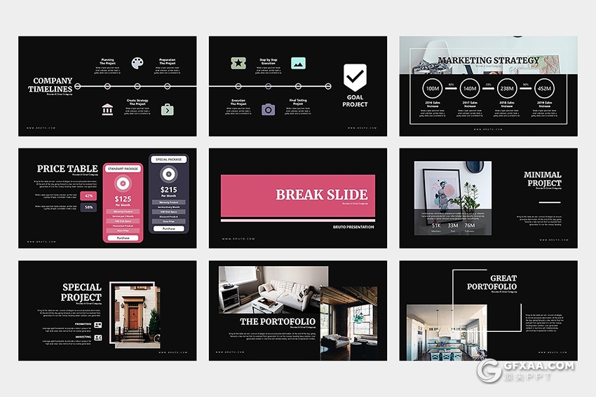 62页文艺商务多用途Google Slides模板 - 顶尖PPT