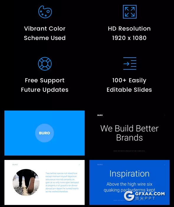 200多页蓝色扁平化商务keynote模板 - 顶尖PPT