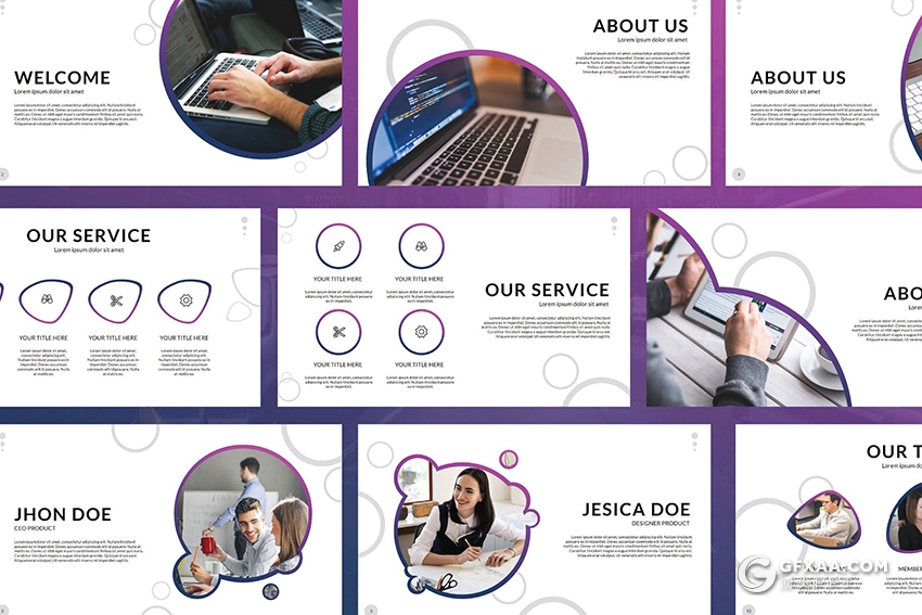 46页欧美商务团队介绍多用途ppt模板 - 顶尖PPT