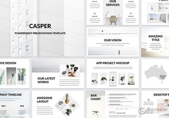 60页极简文艺风格PPT模板 - 顶尖PPT