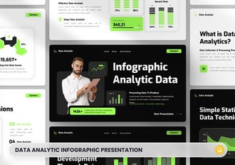 数据分析信息图形图标PPT模板 - 顶尖PPT