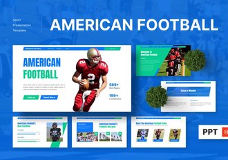 美式足球体育运动比赛PPT模板 - 顶尖PPT