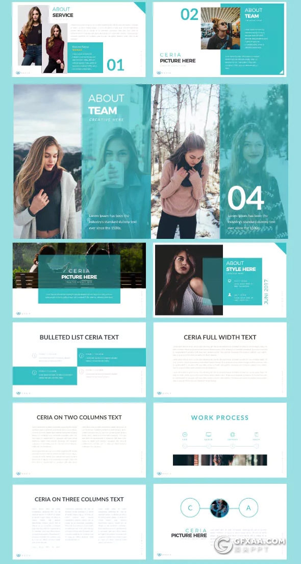 52页时尚简约文艺风格keynote模板 - 顶尖PPT