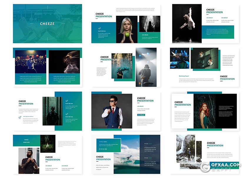 30页5种配色欧美商务团队架构ppt模板 - 顶尖PPT