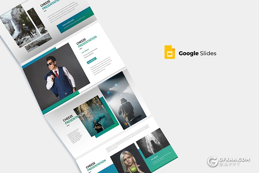 30页5种配色欧美商务团队架构Google Slides模板 - 顶尖PPT