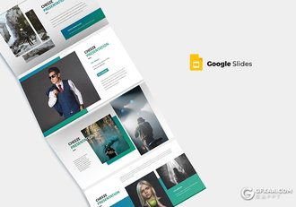 30页5种配色欧美商务团队架构Google Slides模板 - 顶尖PPT