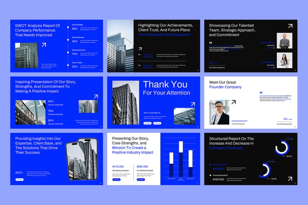 高端企业形象多维度展示公司简介PPT模板 - 顶尖PPT