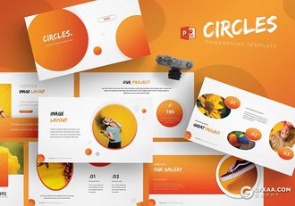 30页创意圆形组合商务ppt模板 - 顶尖PPT